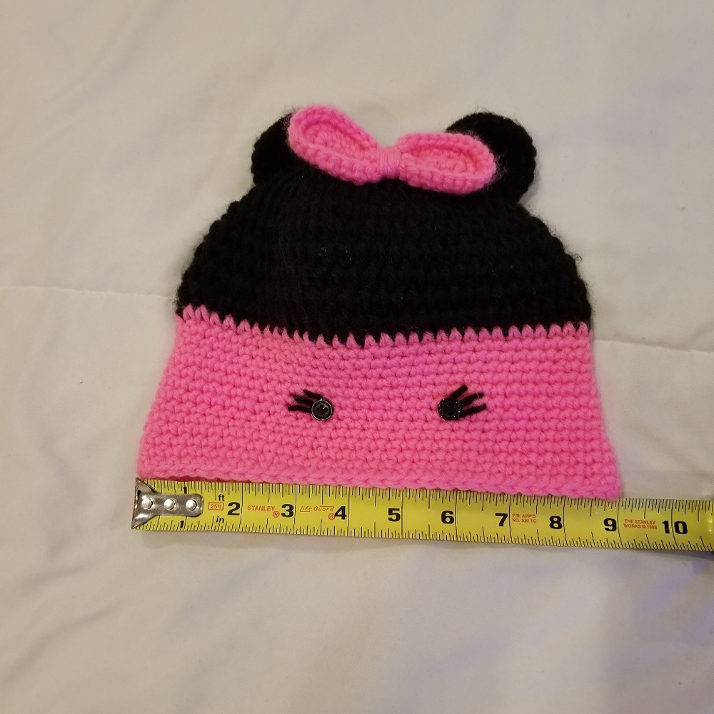 3/$12 Minnie mouse crocheted hat - Picture 3 of 3